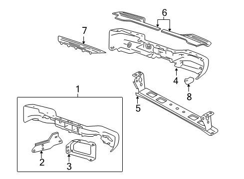 2004 Cadillac Escalade ESV Bumper & Components - Rear Diagram