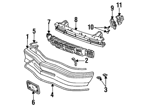 1993 Buick Skylark Bumper & Components - Front Diagram