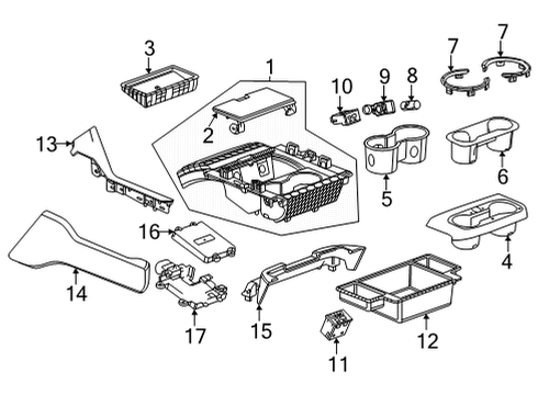2021 GMC Yukon XL Center Console Diagram 4 - Thumbnail