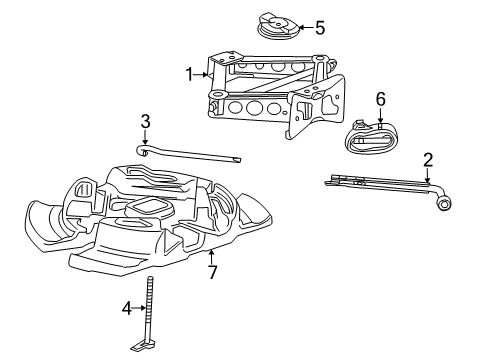 2013 Cadillac SRX Jack & Components Diagram