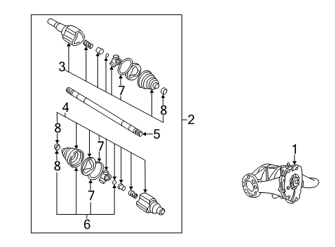2004 Pontiac Aztek Axle & Differential - Rear Diagram