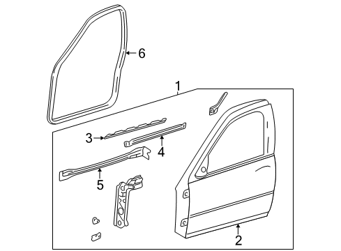 2000 Oldsmobile Alero Door & Components Diagram 2 - Thumbnail