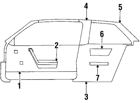 1989 Buick Skyhawk Interior Trim Diagram