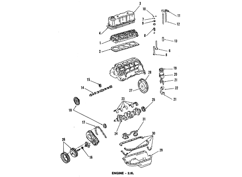 1987 Chevy S10 Blazer Camshaft & Timing Diagram