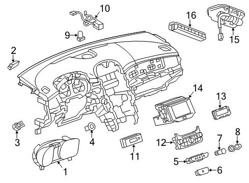 2014 Chevy Malibu Control Panel Diagram for 23465799