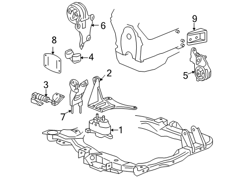 2006 Pontiac G6 Engine Mounting Diagram 4 - Thumbnail