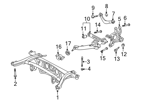 2009 Pontiac Vibe Upper Control Arm, Rear Diagram for 19184441
