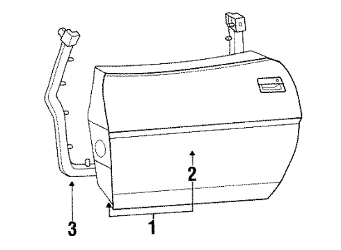 1986 Chevy Corvette Door & Components Diagram