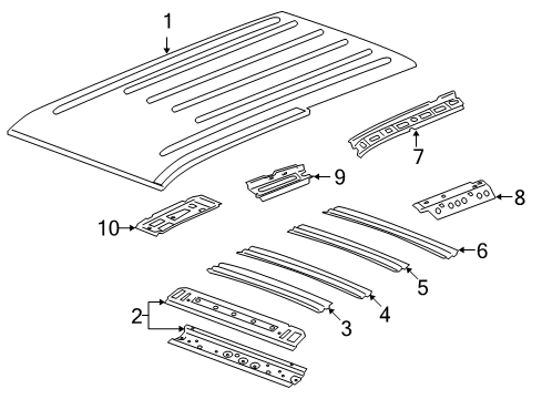 2012 Chevy Tahoe Roof & Components Diagram 2 - Thumbnail