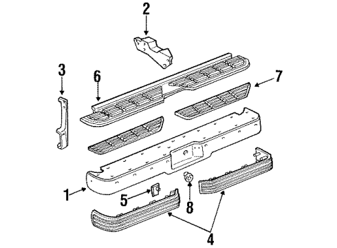 1991 Chevy C1500 Bumper & Components - Rear Diagram