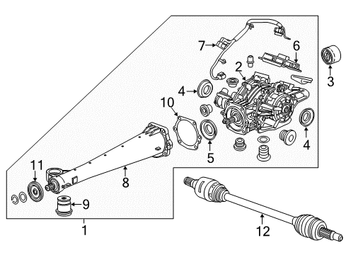 2024 Cadillac XT5 Axle & Differential - Rear Diagram