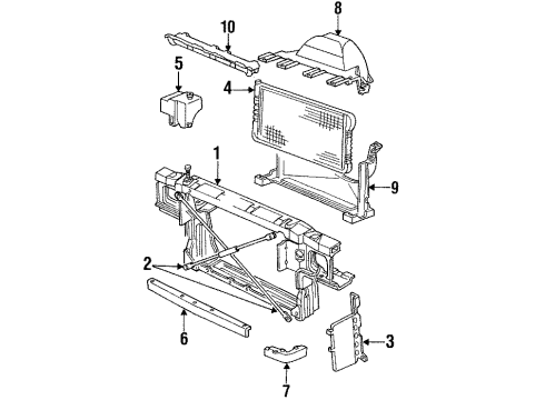 1996 Buick Commercial Chassis Radiator Support Diagram for 12522746