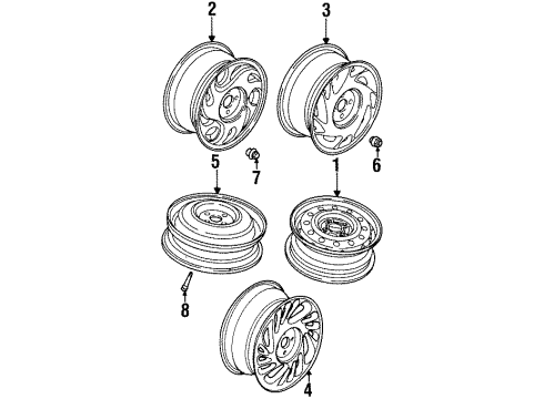 1998 Saturn SL2 Wheels Diagram