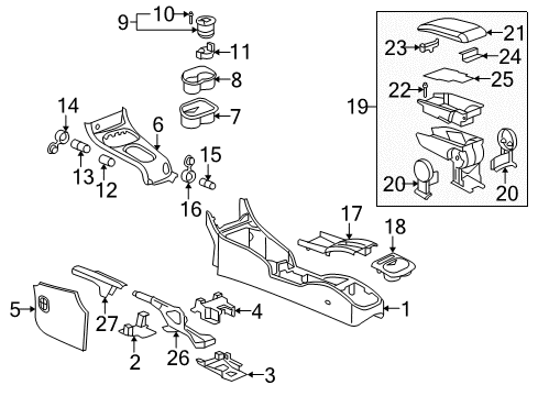 2007 Pontiac G5 Rear Support, Front Diagram for 25845928