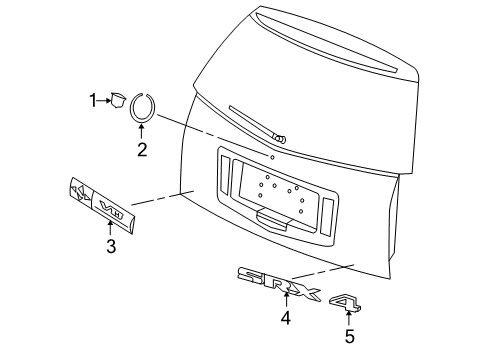 2005 Cadillac SRX Exterior Trim - Lift Gate Diagram