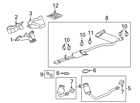 2009 Saturn Vue Exhaust Manifold Gasket Diagram for 12593921