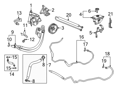 2019 Cadillac XTS Reservoir Bracket Diagram for 13259109