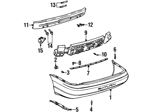 1998 Saturn SL Impact Bar Bolt Diagram for 11516175