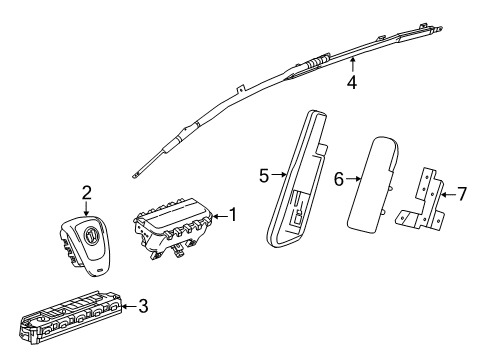 2017 Buick Encore Inflator Curtain, Driver Side Diagram for 42576181