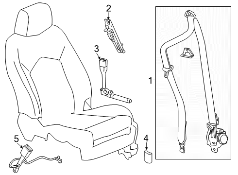 2024 Chevy Silverado EV Seat Belt Diagram