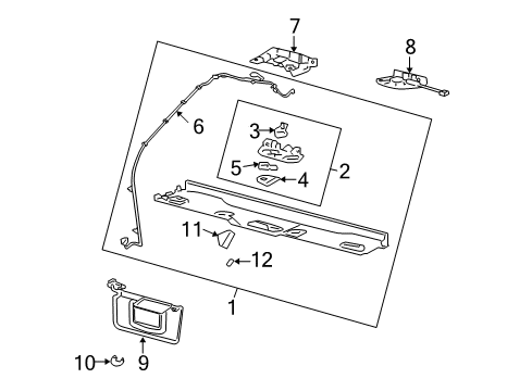 2007 Pontiac G6 Interior Trim - Roof Diagram