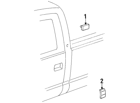 1993 Chevy K3500 Exterior Trim - Cab Diagram