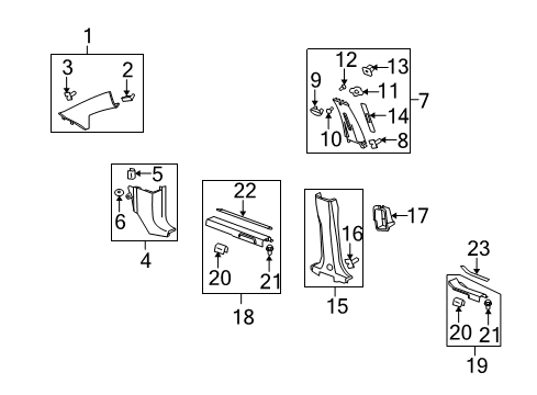 2009 Saturn Vue Interior Trim - Pillars Diagram 2 - Thumbnail