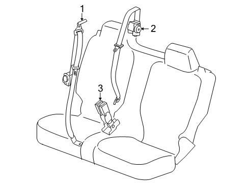 2010 Hummer H3 Lap & Shoulder Belt, Rear Center Diagram for 19208907