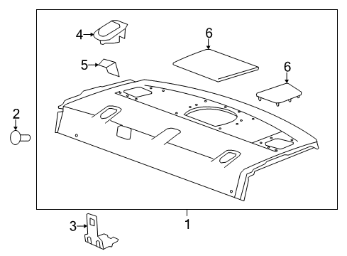 2015 Cadillac CTS Interior Trim - Rear Body Diagram
