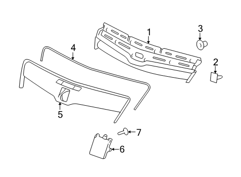 2008 Saturn Vue Grille & Components Diagram 6 - Thumbnail