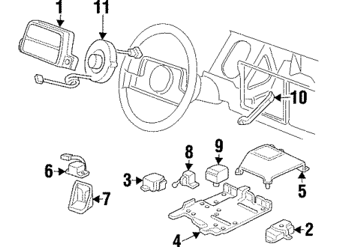 1989 Oldsmobile 98 Passenger Air Bag Diagram for 16130094