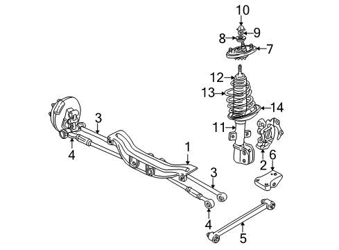 2005 Buick Century Rear Suspension Components Diagram