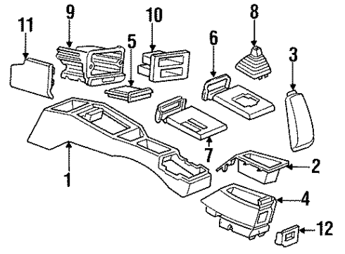 1990 Pontiac Sunbird Ashtray Diagram for 22553129