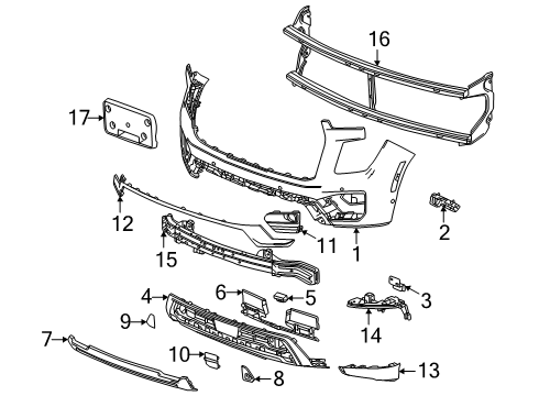 2025 GMC Yukon XL Stiffener, Front Upper Diagram for 84664455
