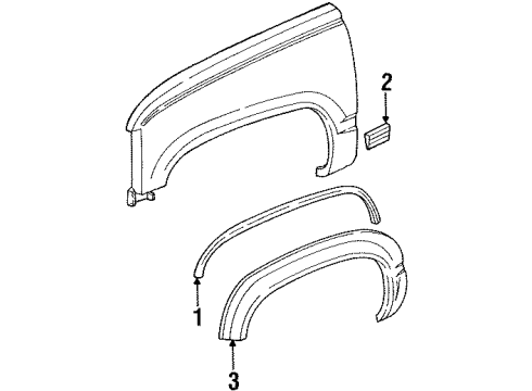 1993 Chevy K3500 Exterior Trim - Fender Diagram