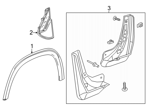 2024 GMC Acadia Exterior Trim - Fender Diagram