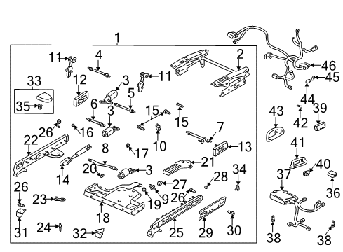 2005 Buick LeSabre Motor Assembly Insulator, Front Diagram for 20536327