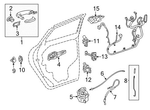 2024 Buick Envision Bracket, Door Outside Handle, Front Diagram for 13515510