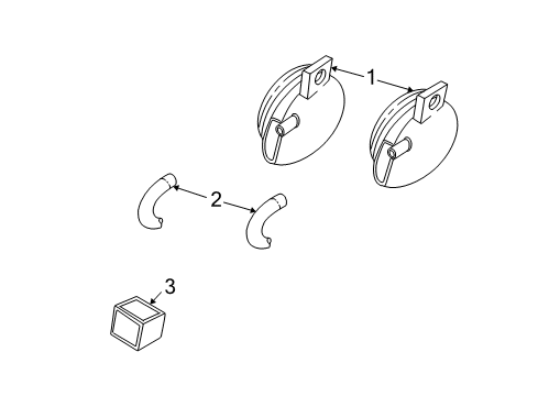 2002 Chevy Camaro Horn Connector, Front Rear Diagram for 12110541