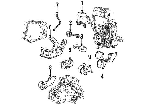 1994 Pontiac Grand Am Transmission Mount Diagram for 22597096