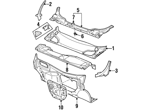 1998 Oldsmobile Silhouette Windshield Frame, Lower Passenger Side Diagram for 10250722