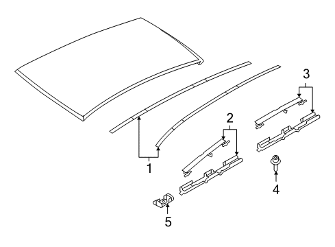 2008 Saturn Astra Exterior Trim - Roof Diagram