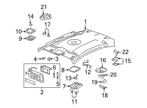2008 Saturn Aura Map Lamp Assembly, Titanium Diagram for 15276333