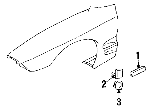 2000 Pontiac Firebird Exterior Trim - Fender Diagram