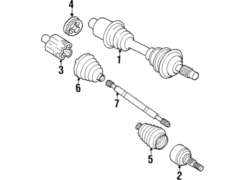 1997 Oldsmobile Cutlass Drive Axles - Front Diagram