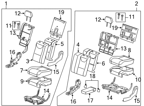 2008 Saturn Vue Seat Back Pad Diagram for 96839530