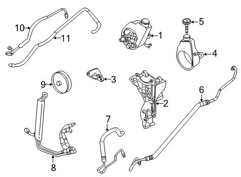 2006 Chevy Suburban 2500 P/S Pump & Hoses Diagram
