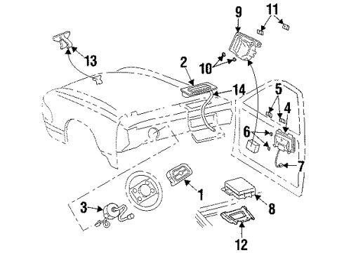 1998 Cadillac DeVille Clockspring Diagram for 26051659