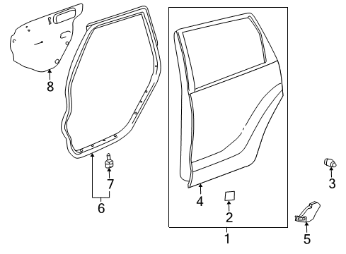 2010 Pontiac Vibe Door & Components Diagram 2 - Thumbnail