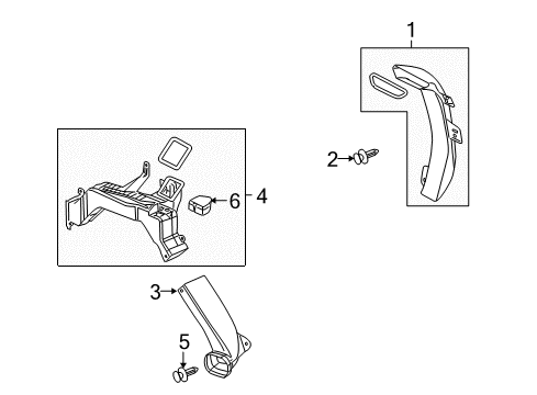 2007 Saturn Relay Lower Duct Diagram for 15251142